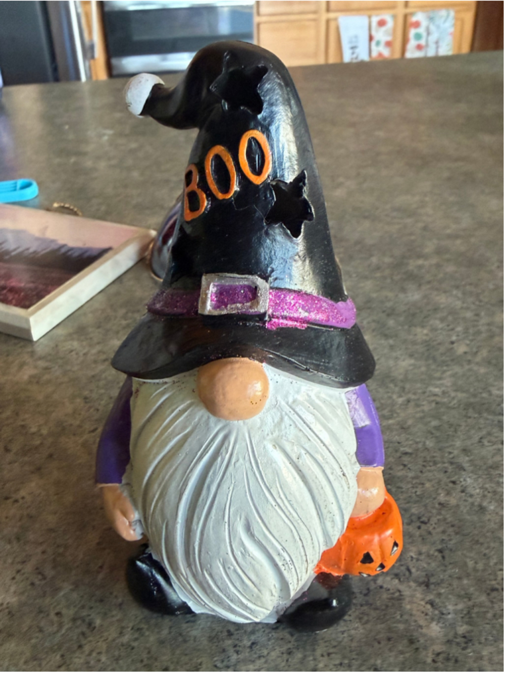 Halloween Witch Gnome Decor One Size Black Purple